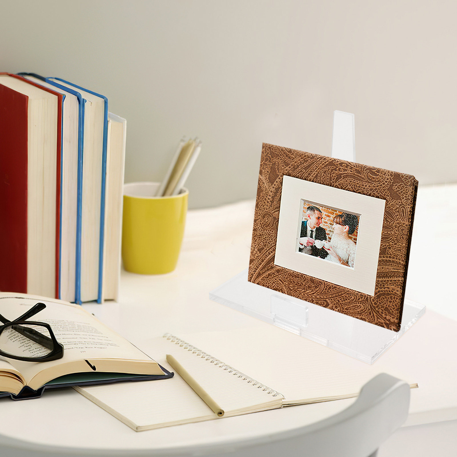 Clear Acrylic Book Stand Holder - Vielseitiger Acryl-Plattenständer, Foto-Staffelei, Buchhalter, klarer, transparenter