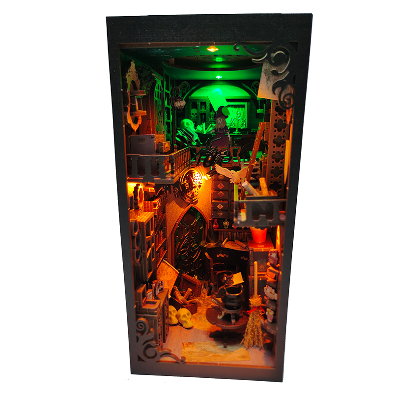 Diy Wooden Book Nook Kit Shelf Insert - DIY Holz Buchecke Regal Einsatz Miniatur