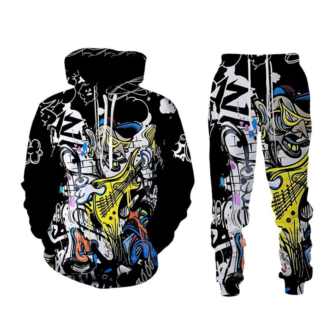 Music - Gitarrenmusik-Hoodie und -Hose, Trainingsanzug, neues Weihnachtsgeschenk