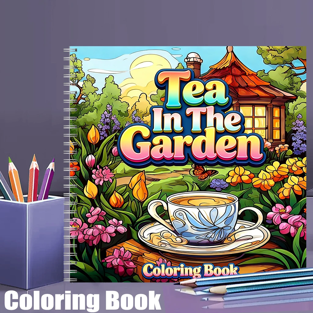 Malbuch „Tea In The Gardens“ f – Adult Coloring Book Stress Relief Bewertung und Preis